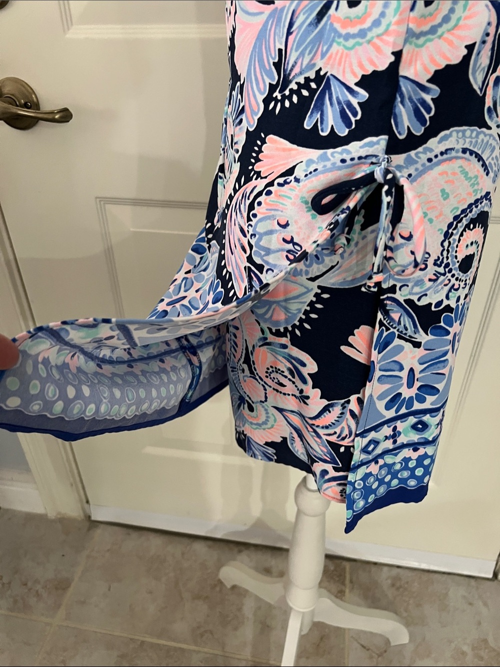 Lilly Pulitzer Navy Blue Pink Multi Floral Shift Dress - Picture 2 of 12